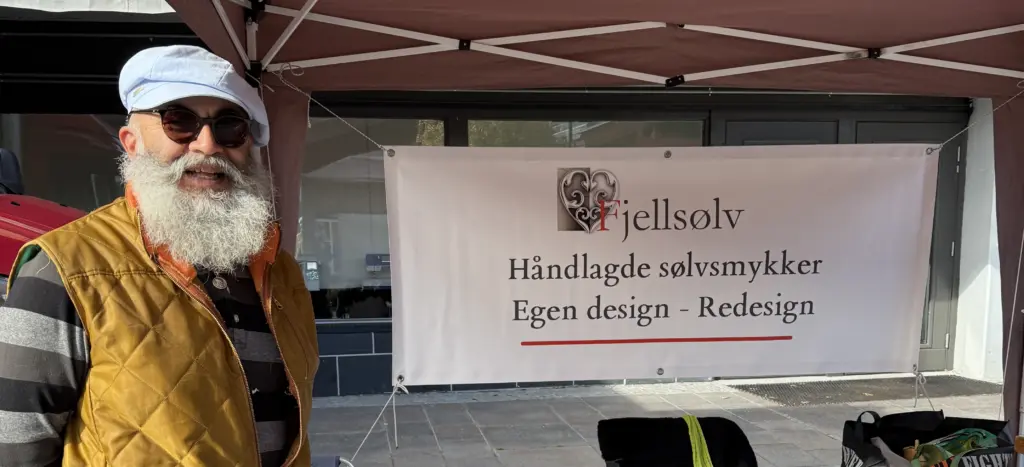 Bilde av standen til Fjellsølv på høstmarkedet i Ål