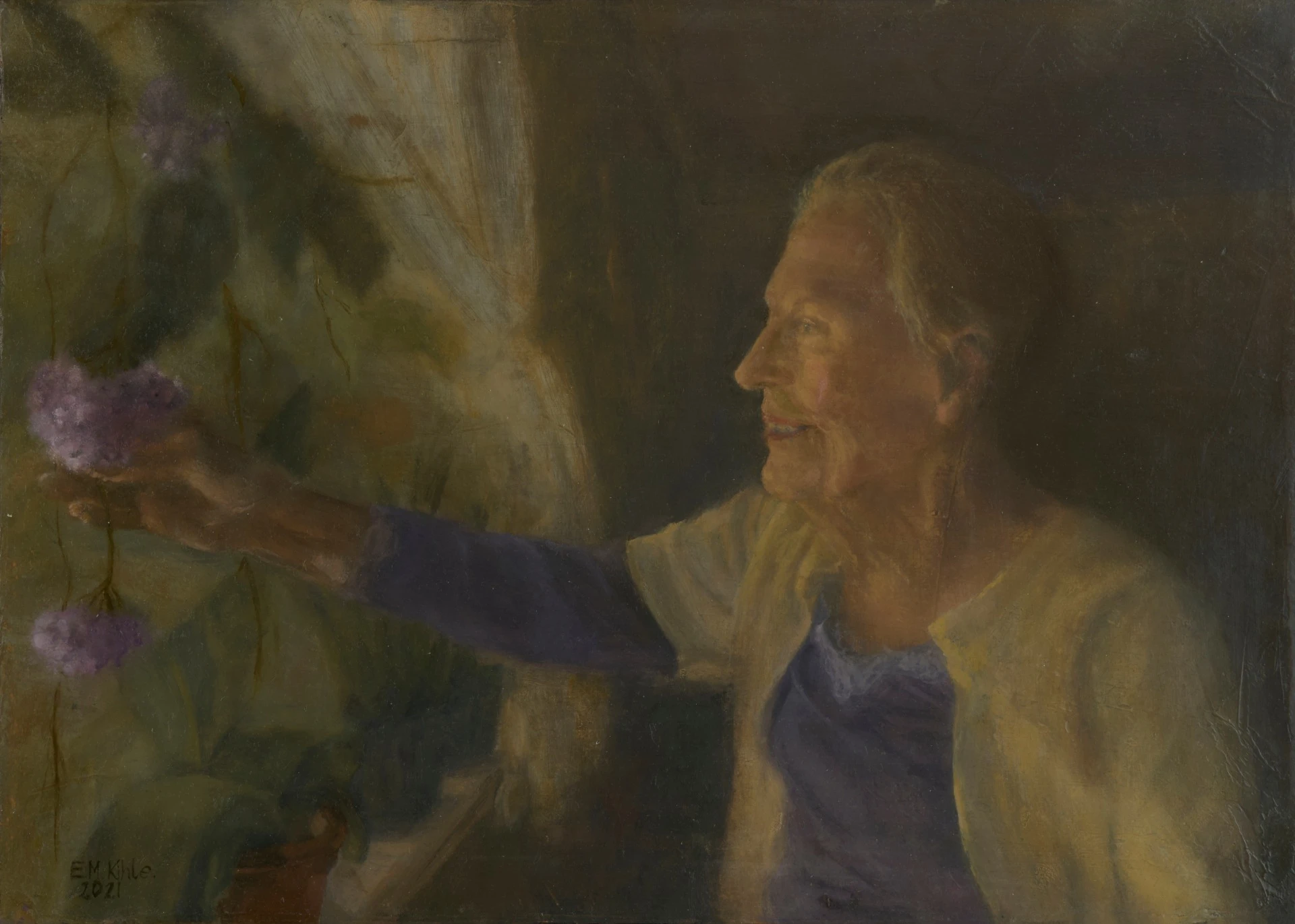 Edith Maria Maier Kihle - Mor. Oil on linen canvas 30×42 cm.