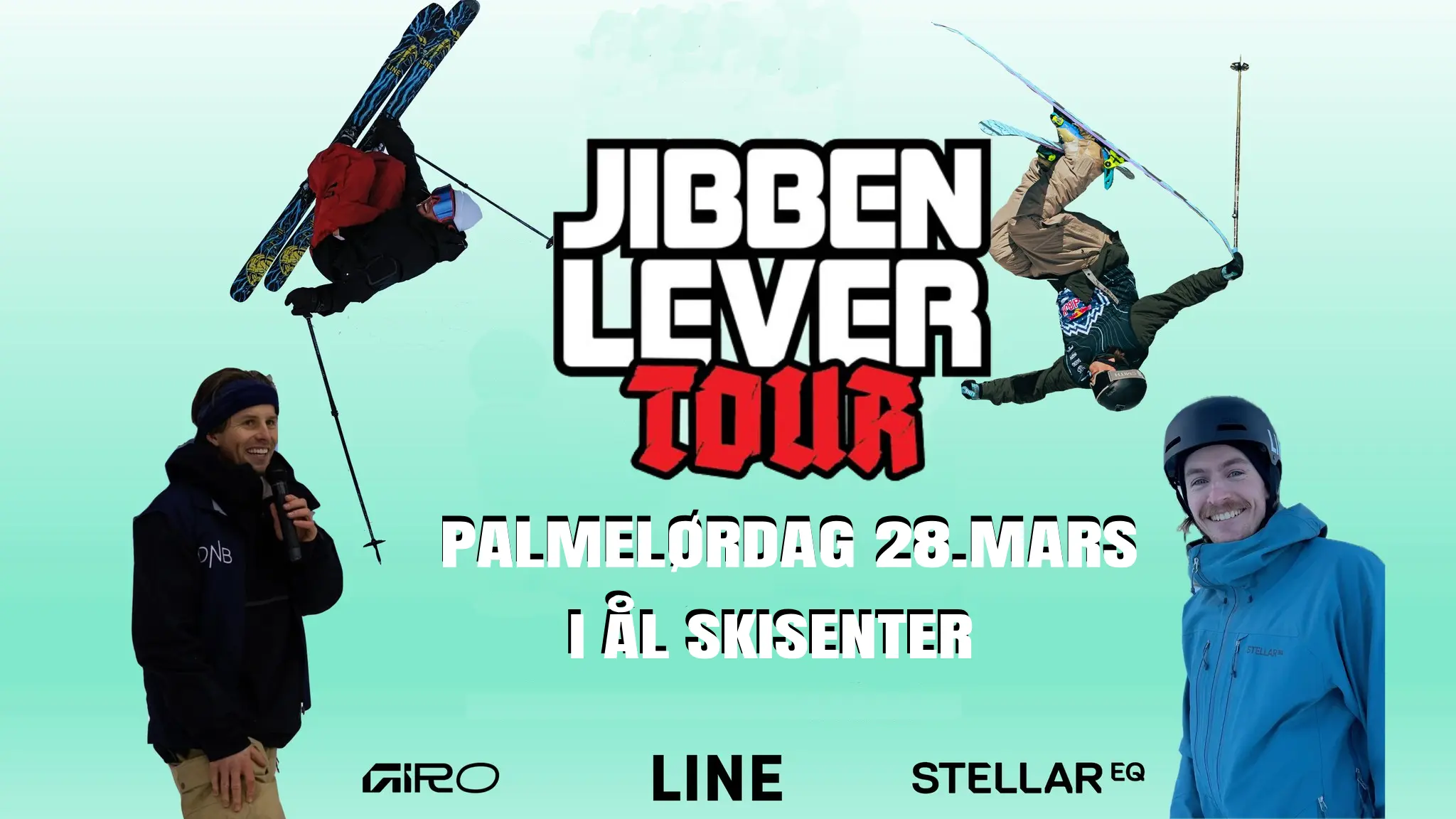 Plakat til Jibben Levet Tour i Ål med Robert Ruud og Bendik Øye
