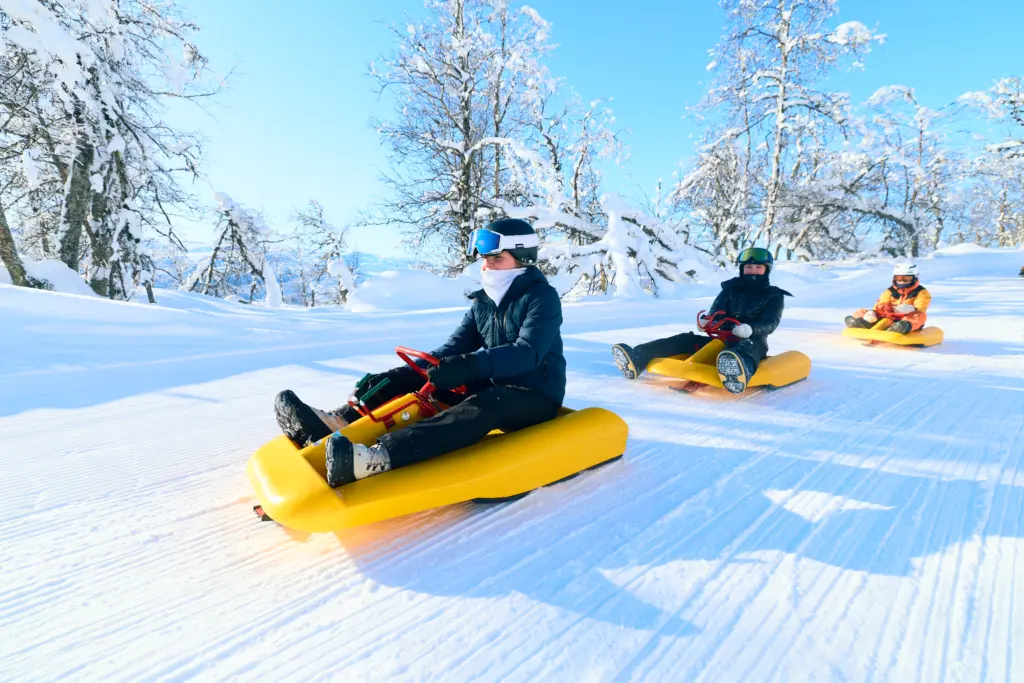 Bilde fra akebakken i Skarslia i Ål, Norges største Akesenter