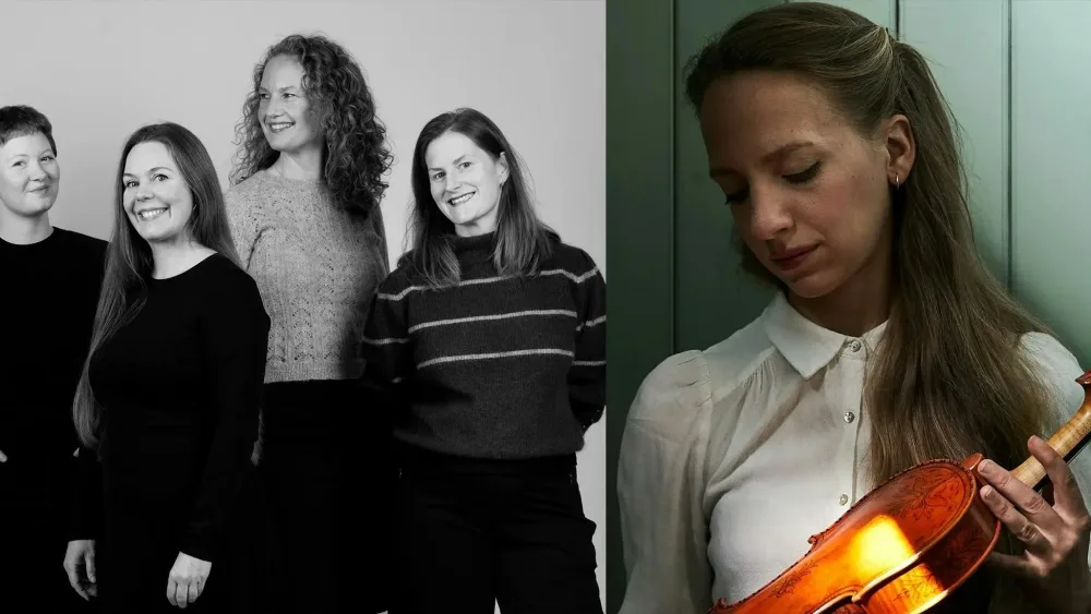 Bilde av Song Circus: Liv Runesdatter, Ingeborg Dalheim, Anna Russnes og Signe Irene Time, samt Tuva Færden på fele.