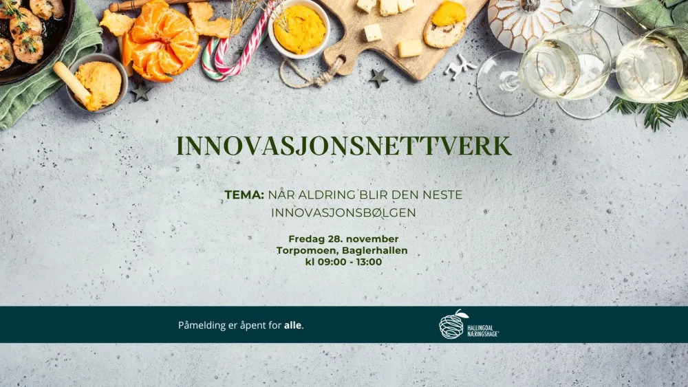 Plakat til Innovasjonsnettverk på Torpomoen 28. november
