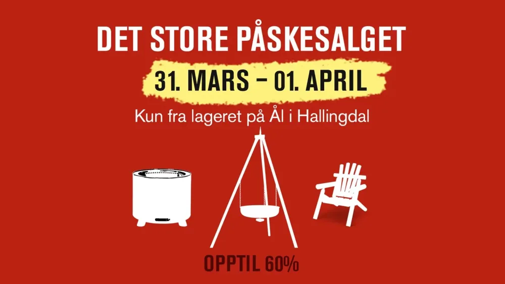 Plakat til det store påskesalget på Espegard