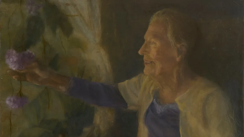 Edith Maria Maier Kihle - Mor. Oil on linen canvas 30×42 cm.