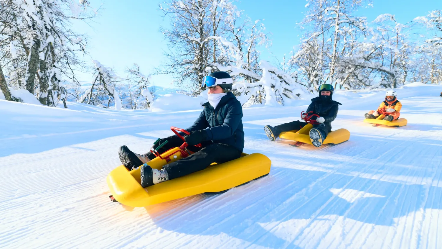 Bilde fra akebakken i Skarslia i Ål, Norges største Akesenter